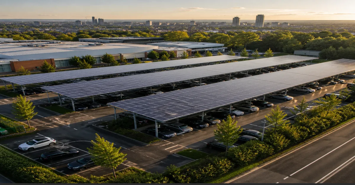 120 kWp Carport Canopy Solar Project in Leeds